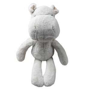 Pottery Barn Kids Hippo Plush Stuffed Animal Faux Fur Gray 20 Inch